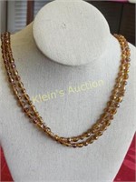 handmade vtg czech glass bead necklace 60" beauty
