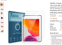 TOCOL 2 Pack Compatible with Apple iPad 10.2 inch