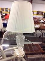 32" Beautiful Glass Lamp with Etching