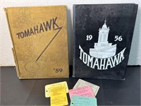 1956 & 1959 UNO Tomahawk yearbooks. Omaha.