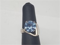 .925 Sterling Silver Taxco Topaz Ring