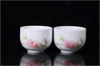 Pair of Chinese Famille Rose Porcelain Cups,Mark