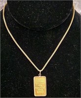 18K Gold Necklace and Pendant