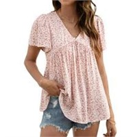 BBCOCH - LARGE - Women Floral Print V Neck Short