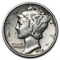 1939 Mercury Dime Xf