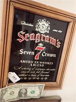 Seagrams Seven Crown whiskey mirror