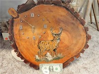 Rustic Wooden Deer Clock