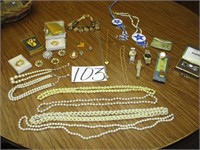 Misc. jewelry, sewing kit