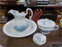 Pitcher bowl, chamber pot set