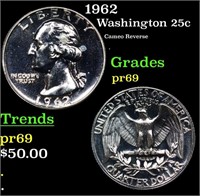 Proof 1962 Washington Quarter 25c Grades GEM++ Pro