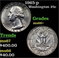 1965-p Washington Quarter 25c Grades GEM++ Unc