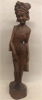 20" Carved Wooden Women Statue, Very nice