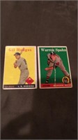 1958 Gil Hodges and Warren Spahn vintage cards