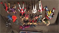 Mixed action figure lot WWE marvel Power Rangers