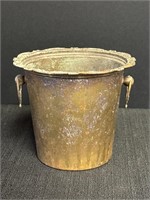 Brass two-handled pot, possibly planter