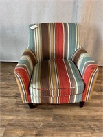 Vintage Multicolor Striped Cushion Armchair