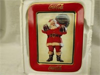 Coca Cola Christmas Tray Santa 1996 Fraqnklin Mint