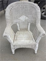 Wicker Chair, Some Damage, 35”T x 29”W x 24”D