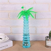 Palm Tree Bottle Cup with Straw