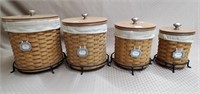 Longaberger Basket Canister Set w/ Metal Stands