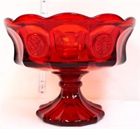 Vintage red Fostoria coin compote