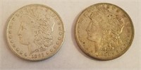 1883 & 1921 Morgan Silver Dollars