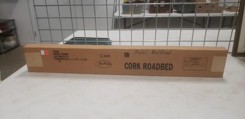 (1) Box Of Model Railroad Cork Roadbed (25 Pcs.)
