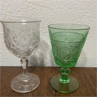 Colony Sandwich Green Water Glass 1970s Lime