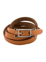 Hermes Behapi Double Tour Leather Wrap Bracelet