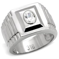 Oval .50ct White Sapphire Watch Strap Style Ring