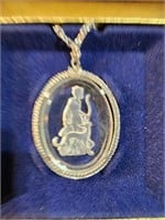 Avon 1973 Goddess Diana Pendant Necklace
