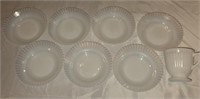 8 pcs of White Opalescent Dishes