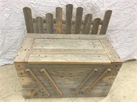 Homemade deacon’s type bench. Box is 26” x 14 x