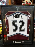 35 x 42” Adam Foote Signed Framed Jersey