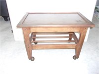 Wooden rolling table 20x27x16