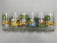 LOT OF 6 PEANUTS SNOOPY GLASSES
