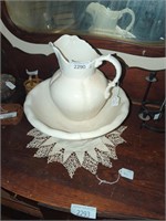 Antique wash bowl and pitcher