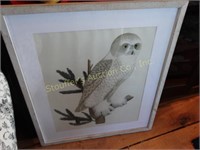 Framed Owl Wall Hanging 28" x 32"