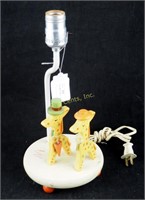 Vintage 60's Children's Painted Giraffes Lamp