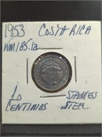 1953 Costa Ricky coin