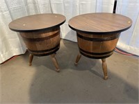 (2) Barrel Form End Tables