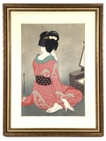 Hakuho Hirano Japanese Woodblock Print Framed