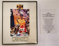 Signed and Framed Kobe Bryant Picture with COA