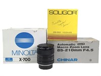Minolta X -700 w/ 50mm Lens, Soligor, Chinar Zoom