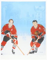 Stan Mikita & Bobby Hull Signed LE Blackhawks 26x3