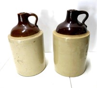 Pair Stoneware Finger Crocks 13"T