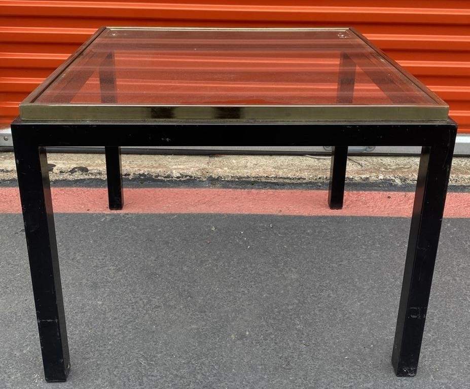 Post Modern Glass Top Side Table