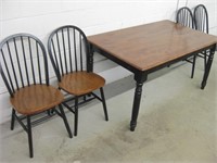 Wood Dining Room Table w/ 4 Wood Chairs
