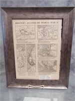 Framed WWII Situation Map Print