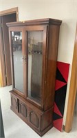 Wooden and glass gun cabinet 11x10 1/2x70 1/2